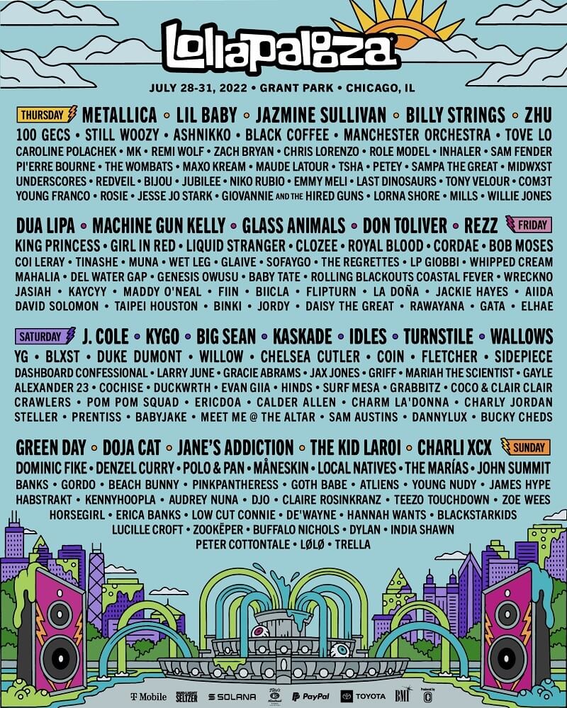 Lollapalooza Chicago Lineup 2022